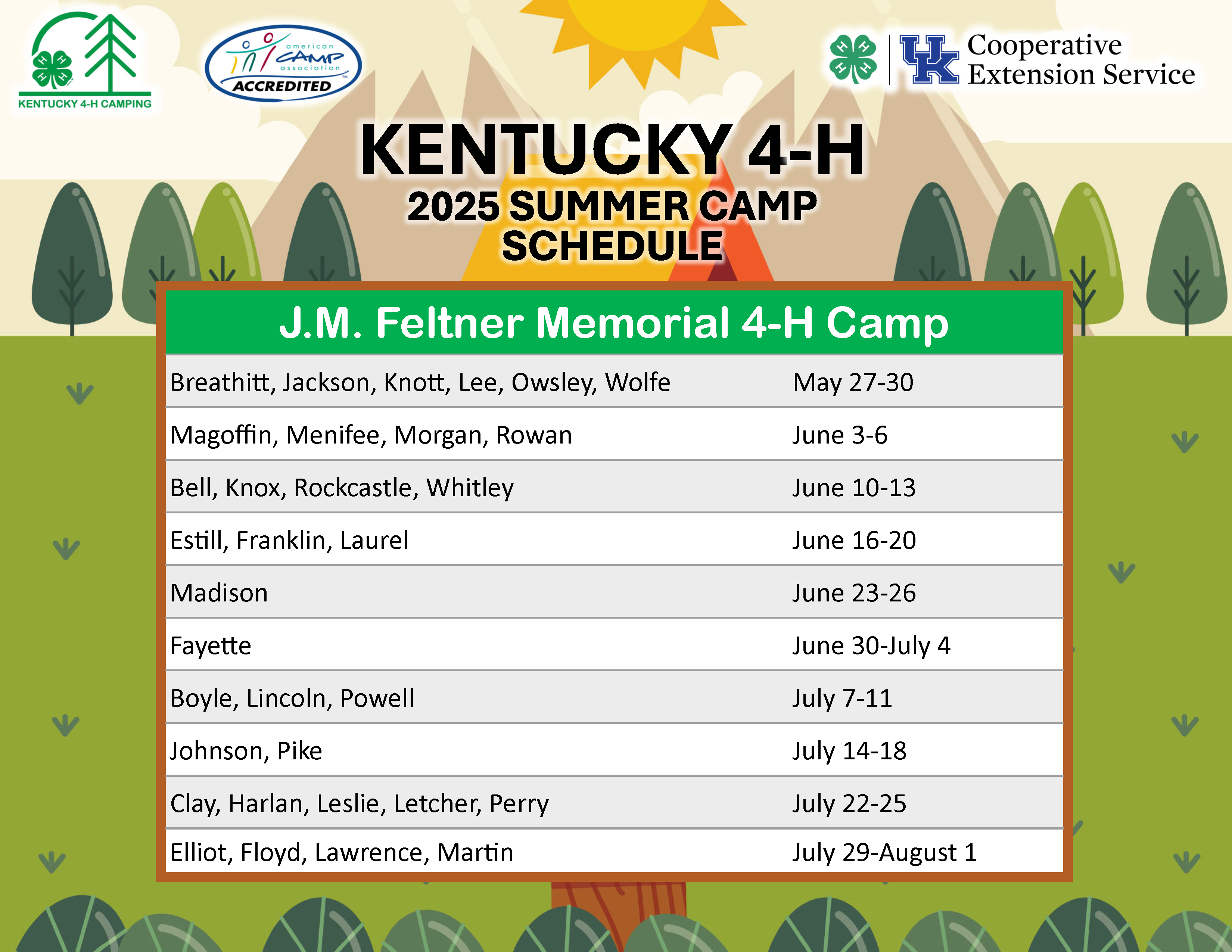 JM Feltner Schedule